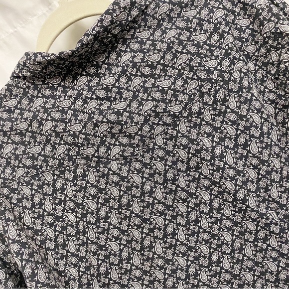 Roper Western Black With White Paisley Print Snap Button Shirt - Picture 7 of 12